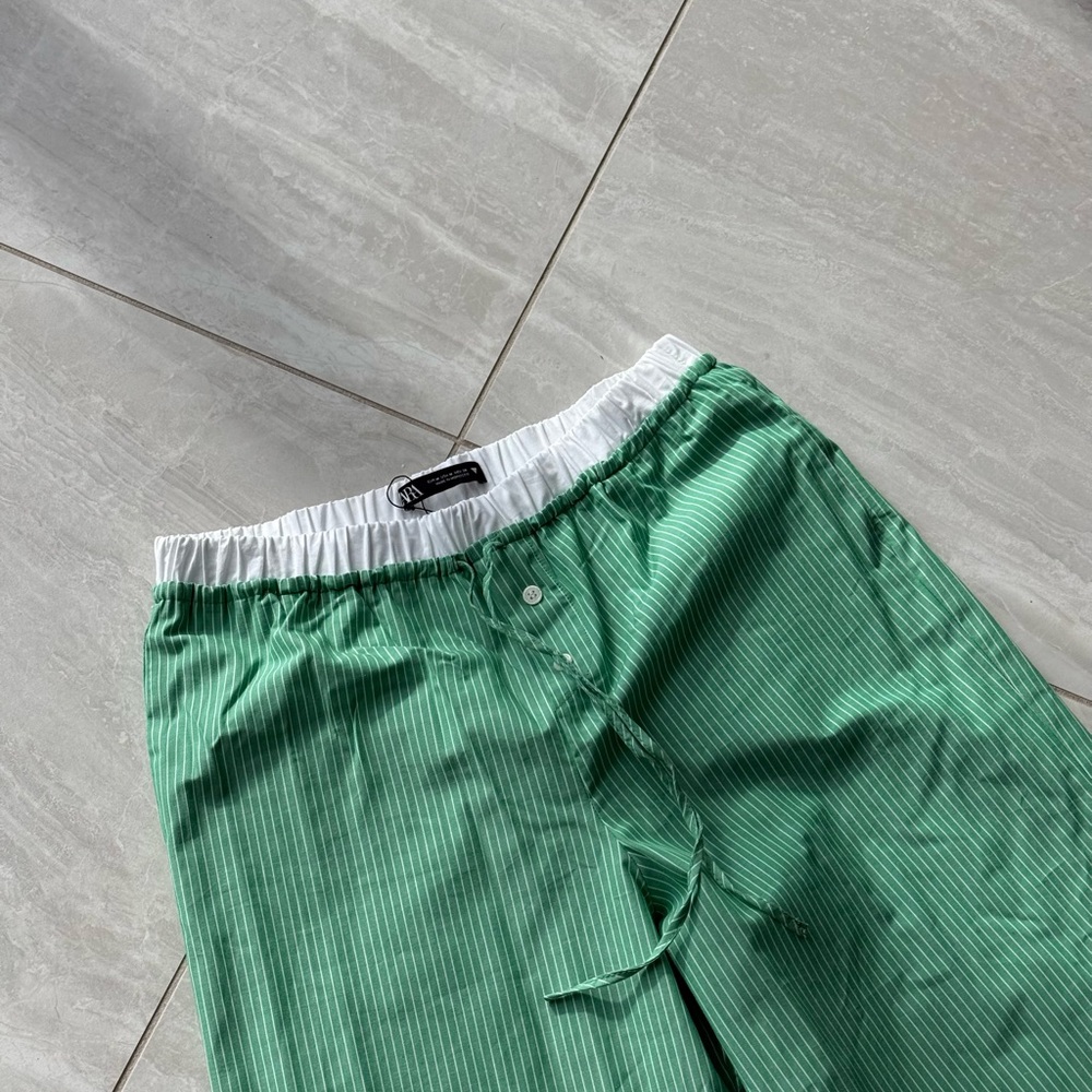 Green Pinstripe Lounge Pants